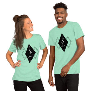 SL Tri Diamond Logo – Short-Sleeve Unisex T-Shirt à manche courte avec Logo SL Trois Diamants