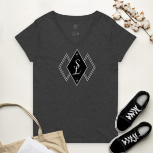 SL Tri Diamond Logo – Women’s recycled v-neck T-Shirt Recyclé avec Logo SL Trois Diamants