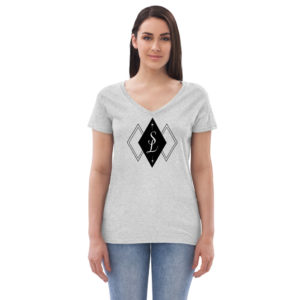 SL Tri Diamond Logo – Women’s recycled v-neck T-Shirt recyclé avec Logo SL Trois Diamants