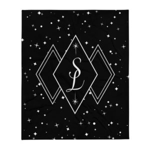 SL Black Logo Star Sparkle Throw Blanket – Couverture Douce Éclat d’Étoile