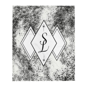 SL White Logo Throw Blanket – Couverture Douce